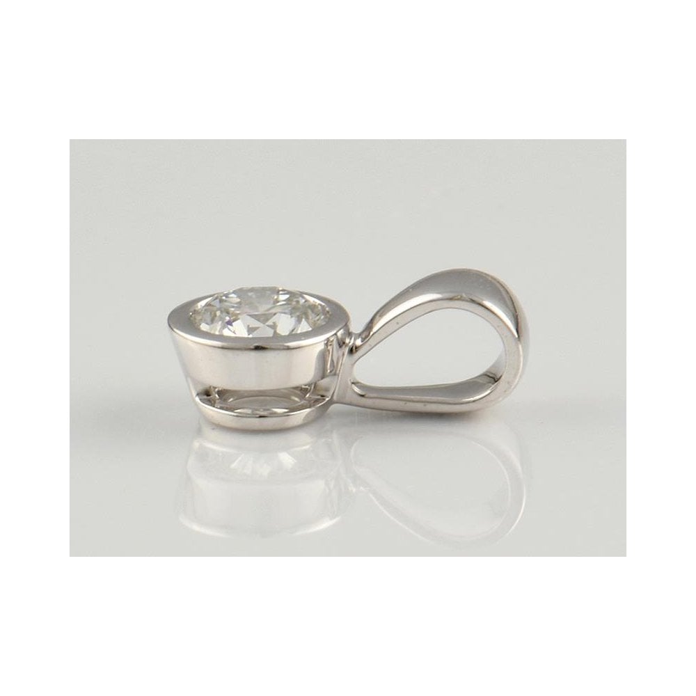 9ct White Gold Artisan Diamond Solitaire Pendant 0.50ct
