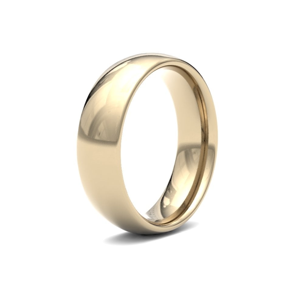18ct Yellow Gold 6mm Classic Court Profile Mirror Finish Wedding Ring