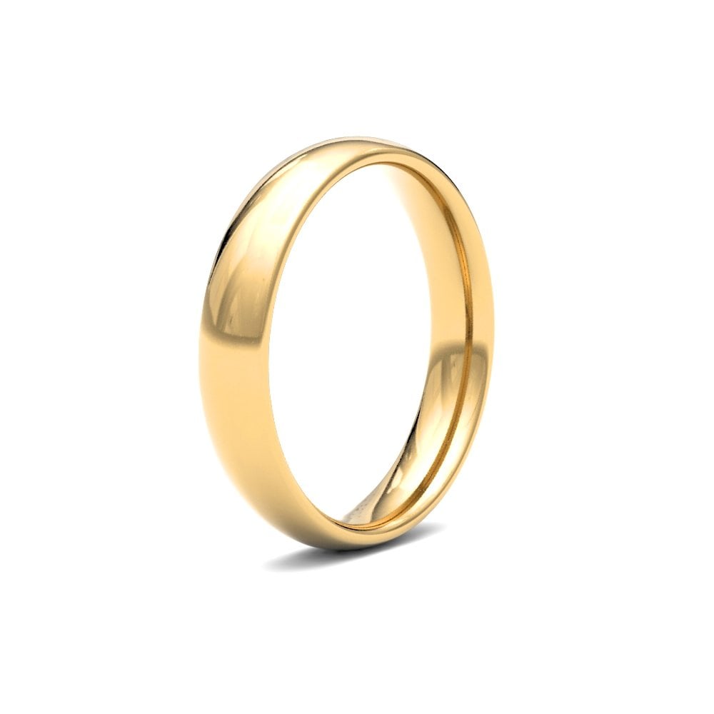 22ct Yellow Gold Classic 4mm Court Profile Mirror Finish Wedding Ring