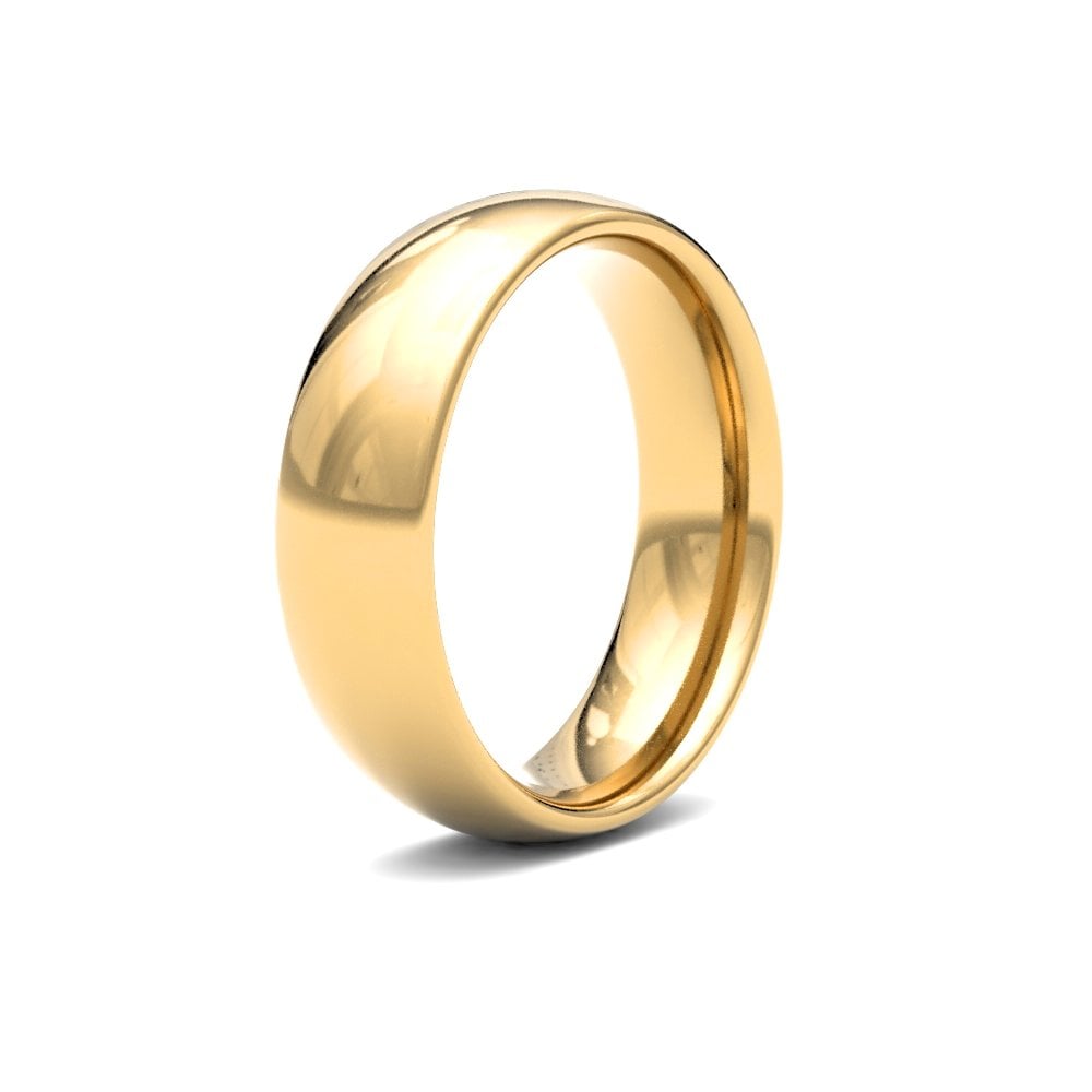 22ct Yellow Gold Classic 6mm Court Profile Mirror Finish Wedding Ring