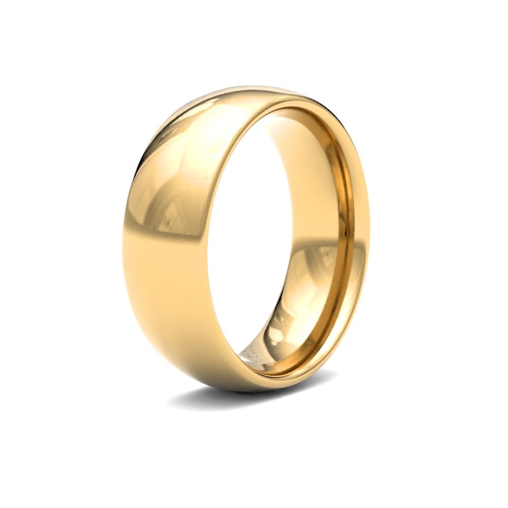 22ct Yellow Gold Classic 7mm Court Profile Mirror Finish Wedding Ring