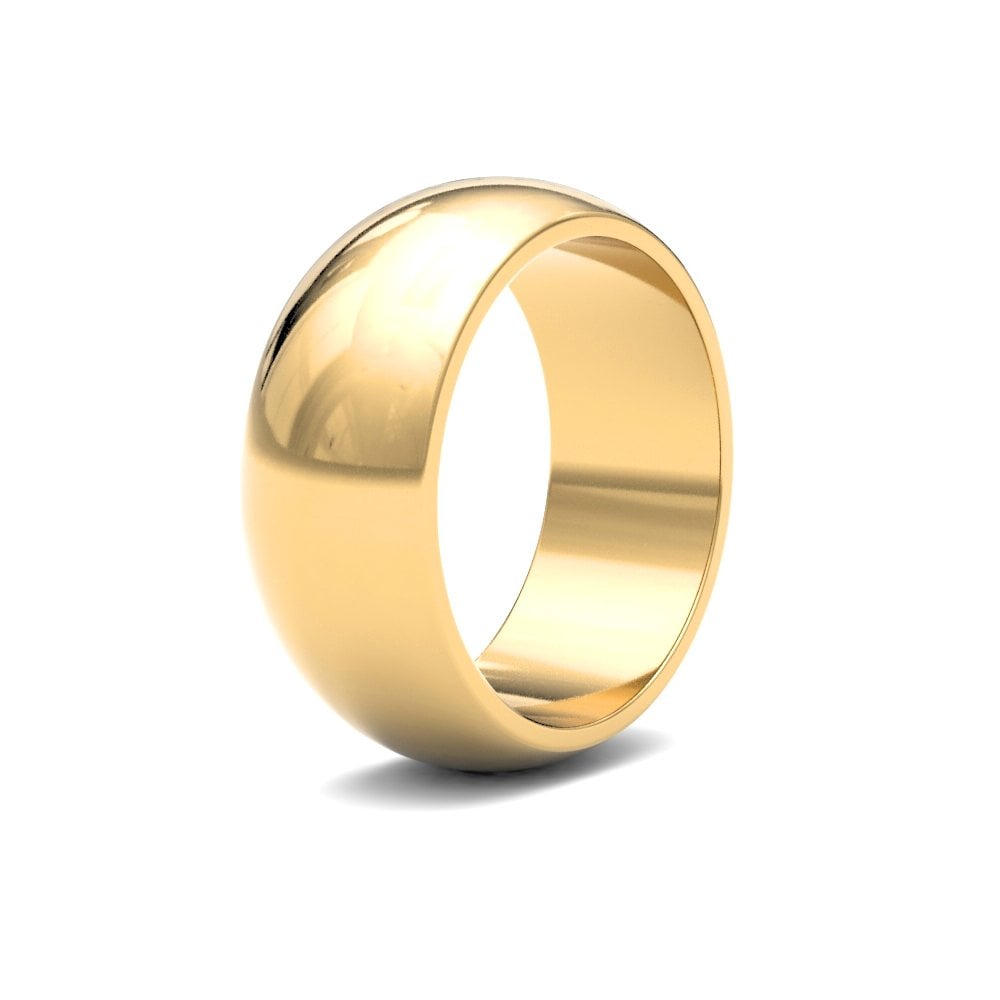 22ct Yellow Gold Classic 8mm D-Shape Profile Mirror Finish Wedding Ring