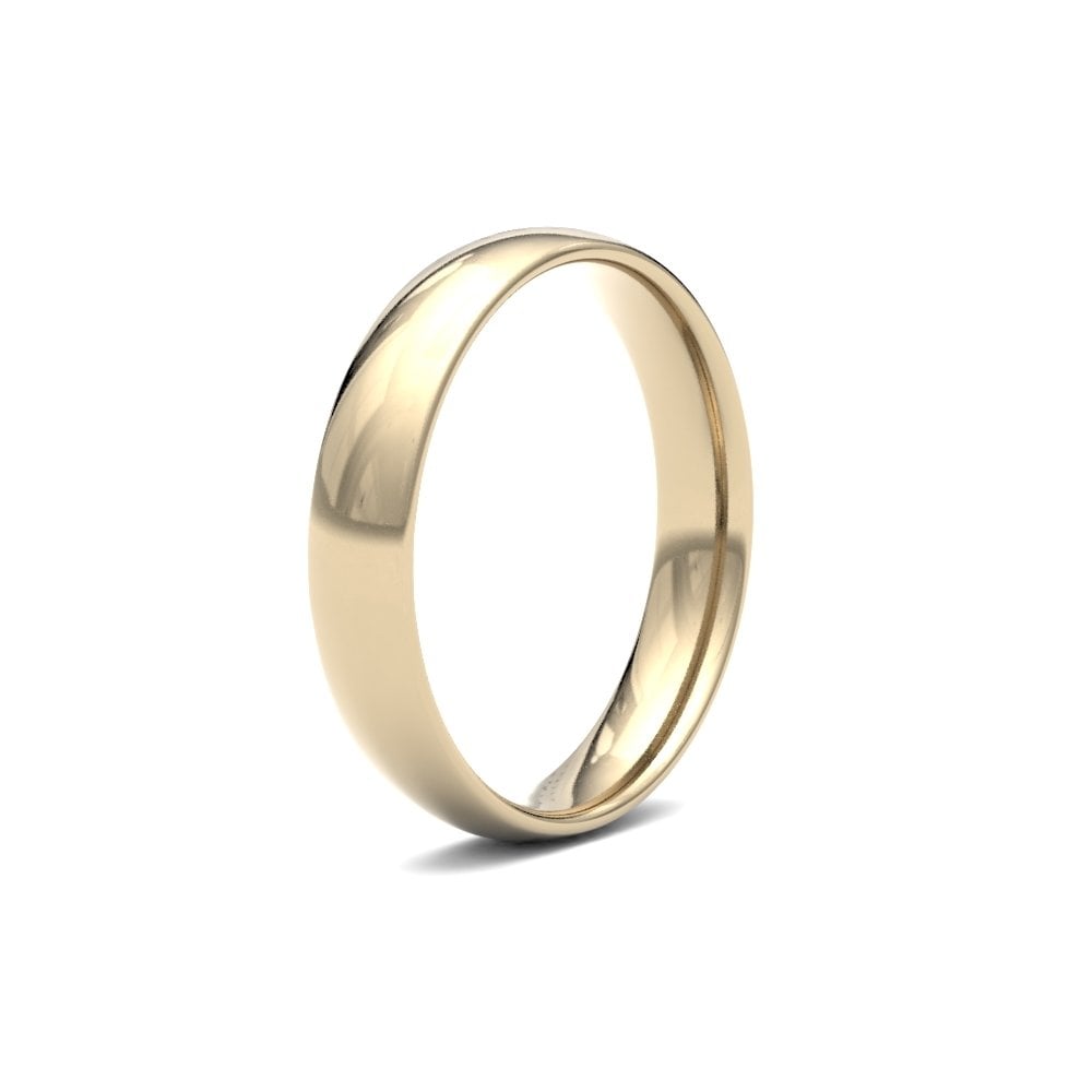 9ct Yellow Gold 4mm Finesse Court Profile Mirror Finish Wedding Ring