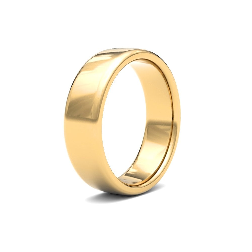 22ct Yellow Gold 6mm Classic Soft Court Profile Mirror Finish Wedding Ring