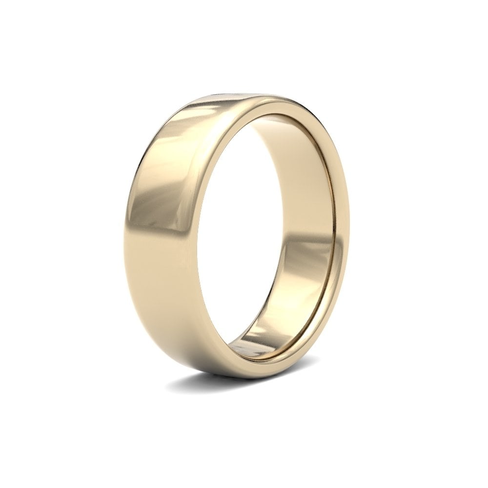 9ct Yellow Gold 6mm Classic Soft Court Profile Mirror Finish Wedding Ring