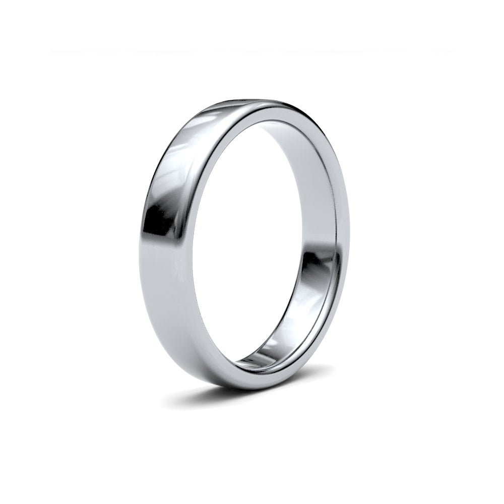 Palladium 4mm Classic Soft Court Profile Mirror Finish Wedding Ring