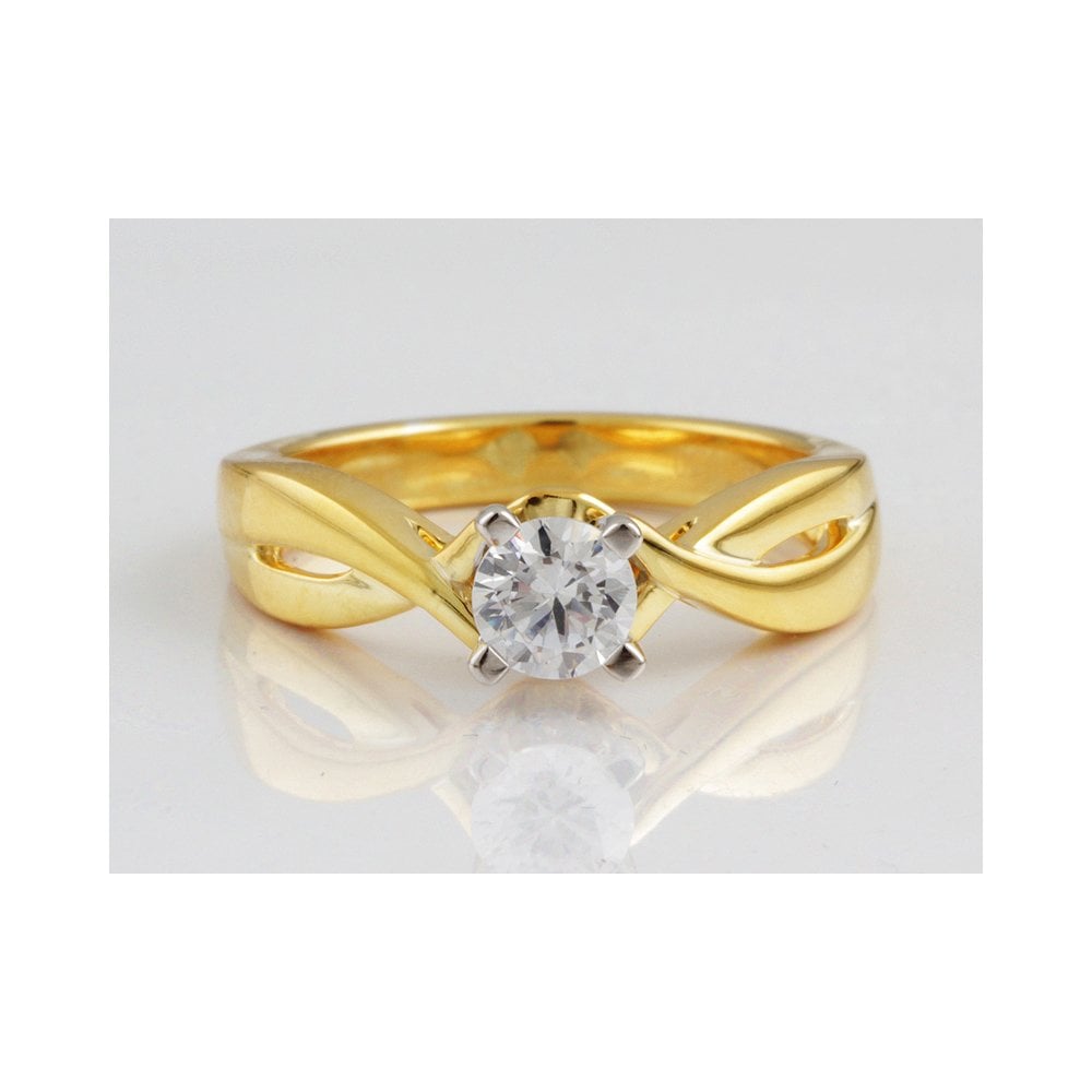 Yellow Gold 1.20ct Round Cut Diamond Solitaire Ring
