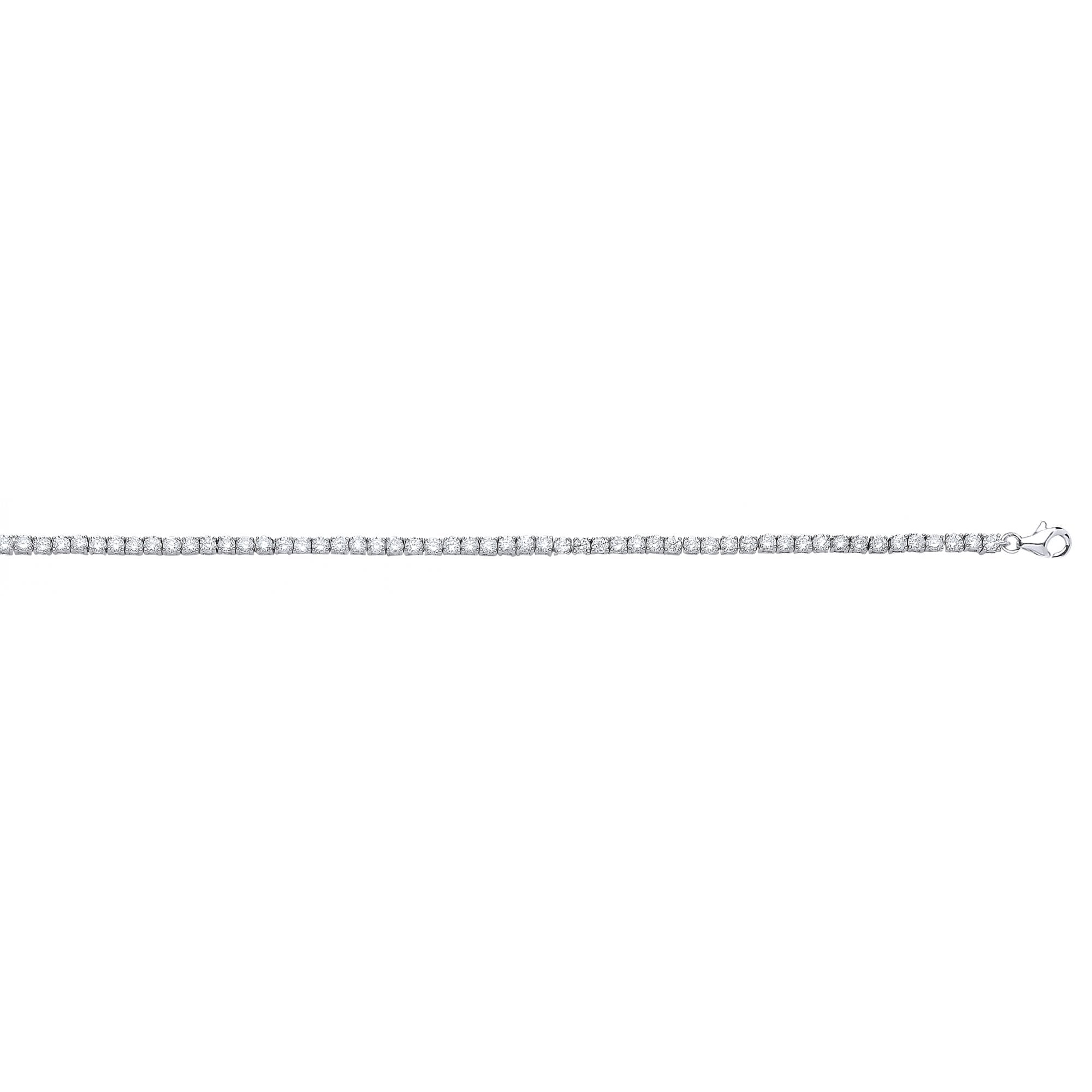 925 Sterling Silver CZ White Claw Set Tennis Bracetet