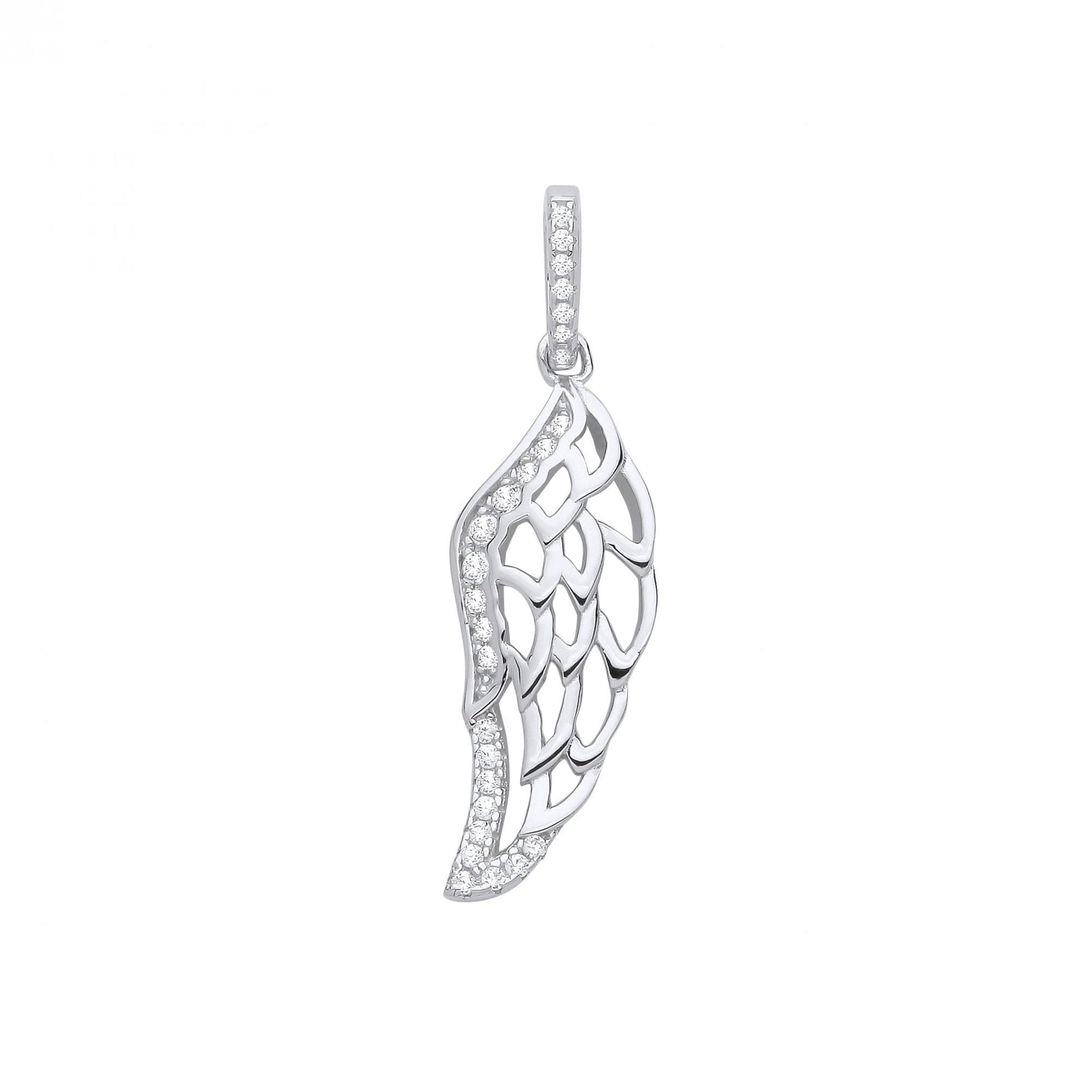 925 Sterling Silver CZ Cutout Leaf Pendant