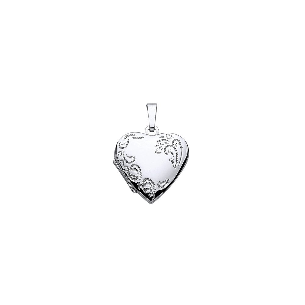 925 Sterling Silver Heart Engraved Locket