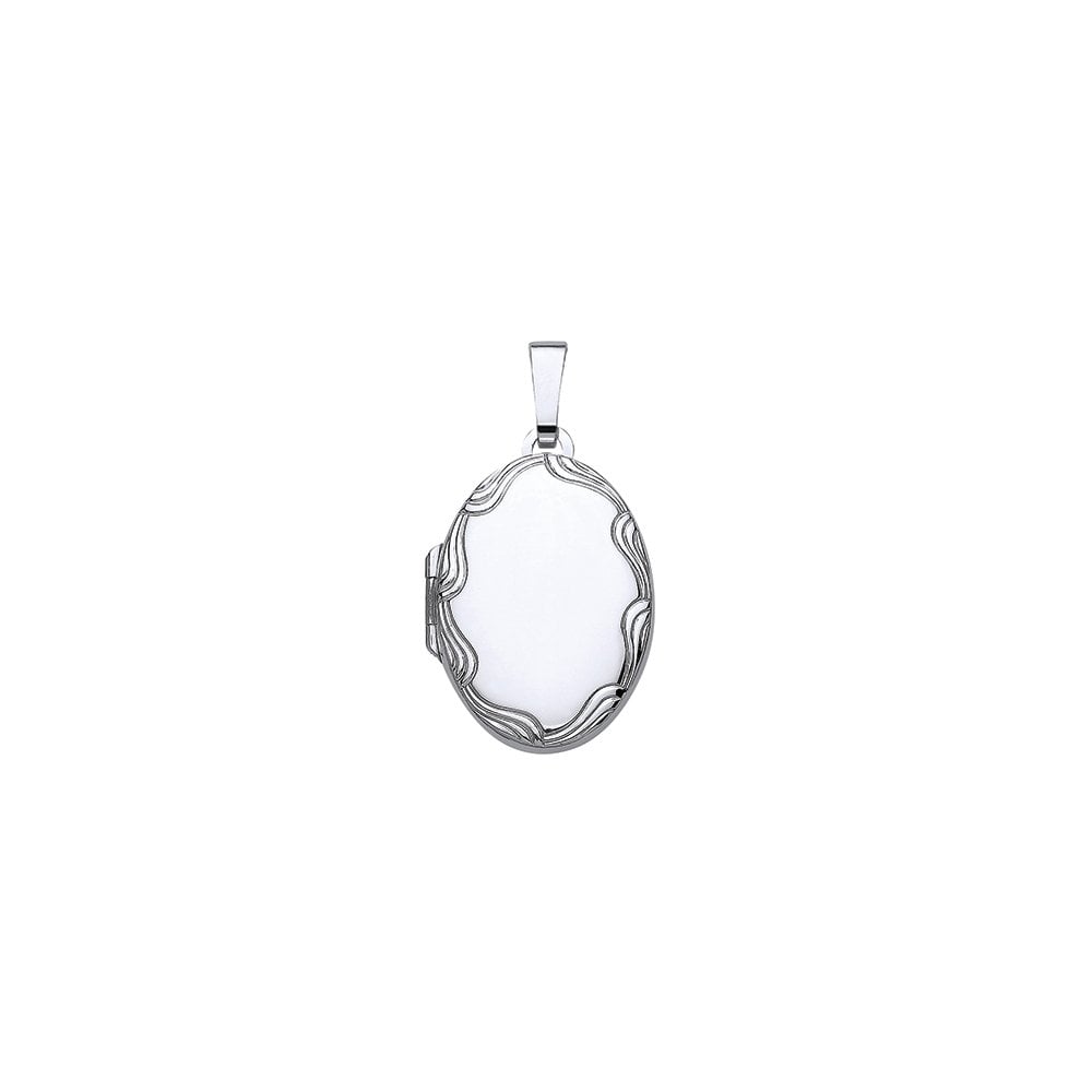 925 Sterling Silver Oval Engraved Locket