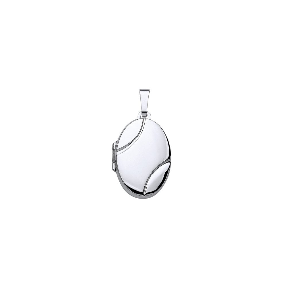 925 Sterling Silver Oval Engraved Locket