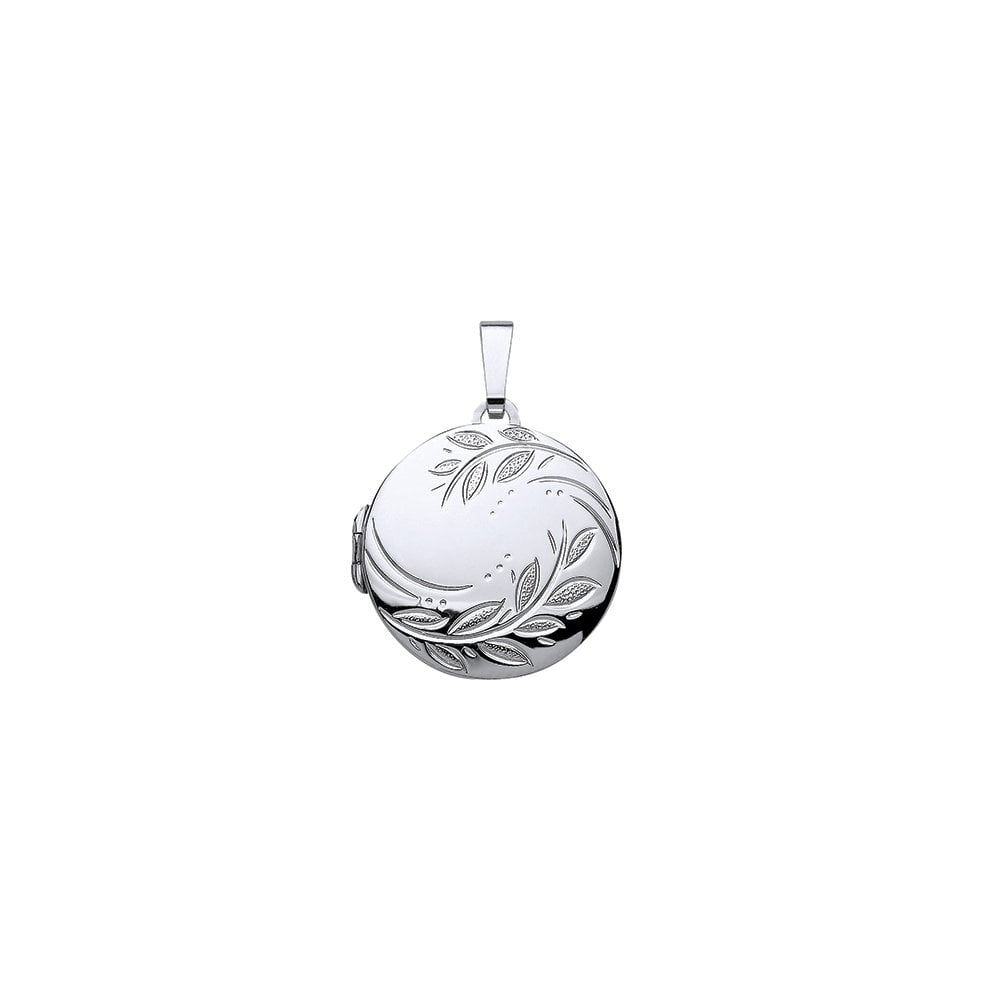 925 Sterling Silver Round Engraved Locket