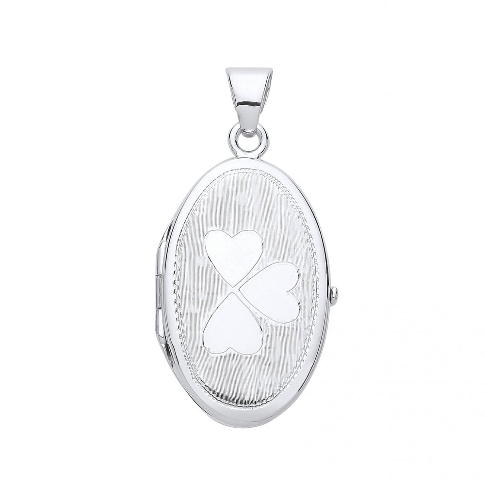 925 Sterling Silver Oval Heart Design Photo Locket