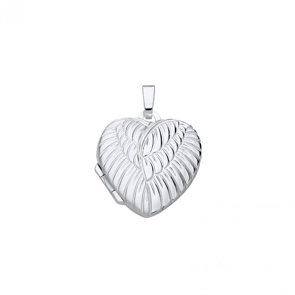 Silver Engraved Heart Locket