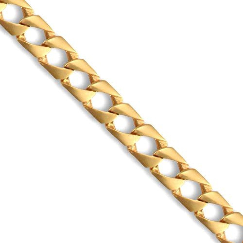 9ct Gold Polished Cast Curb Chain, 7mm gauge