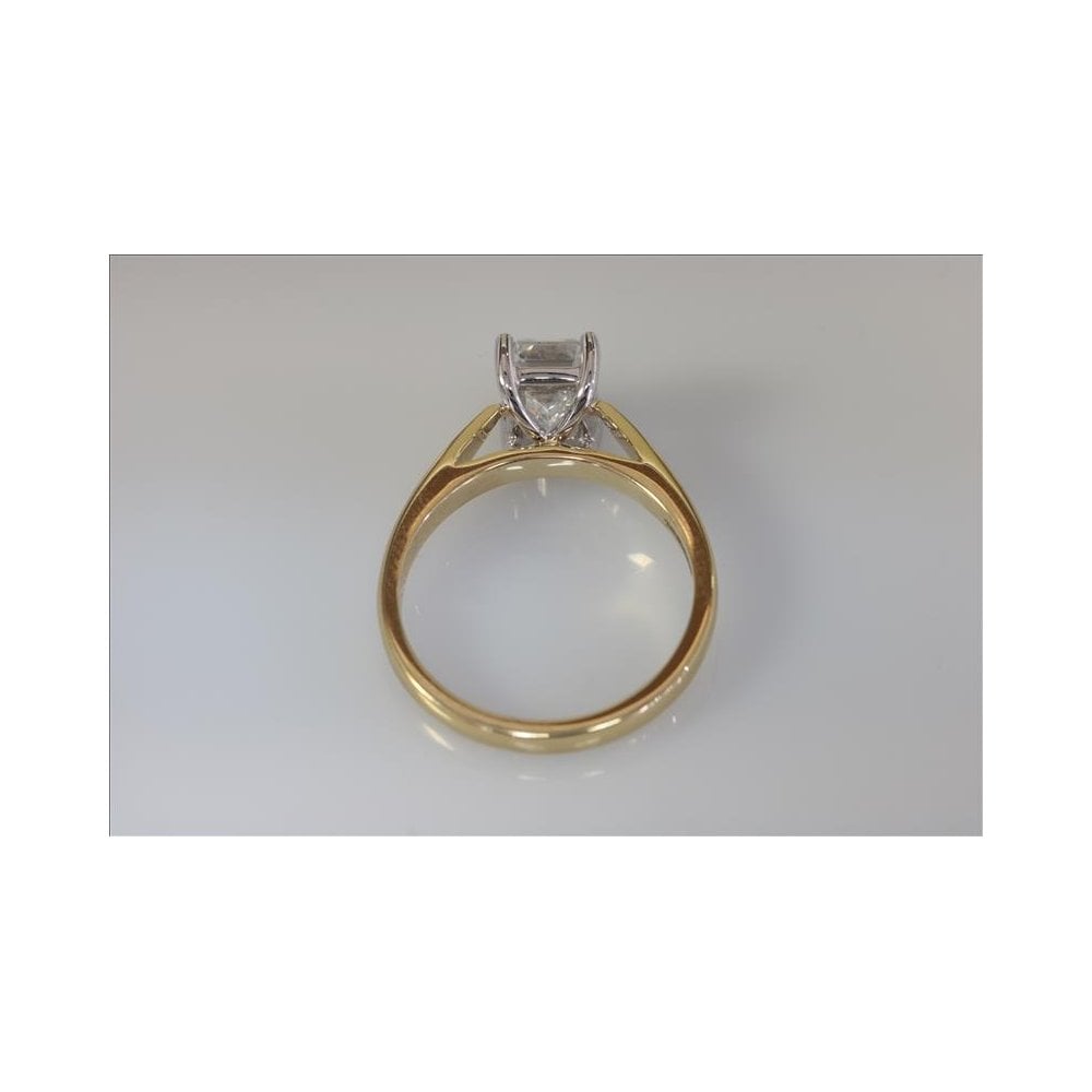 18ct Yellow And White Gold IGI Certificated Laboratory Grown Diamond Solitaire Ring 1.51ct