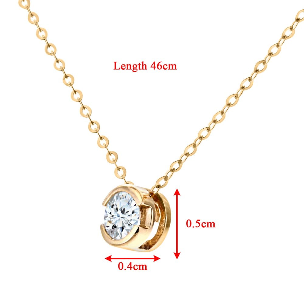 SPARKLD 9ct Yellow Gold 0.25ct Diamond Pendant with Chain Necklace of 46 cm