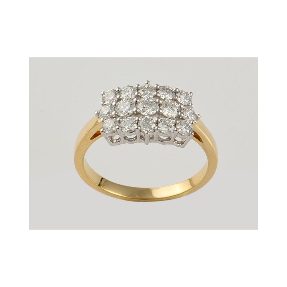 18ct Yellow And White Gold Diamond Dress Ring 1.06ct
