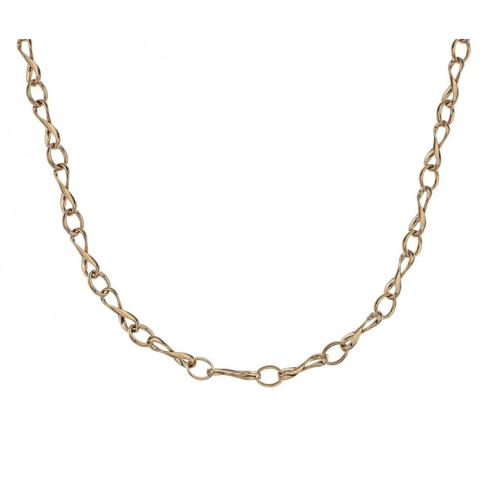 9ct rose gold figure of eight fancy link necklace