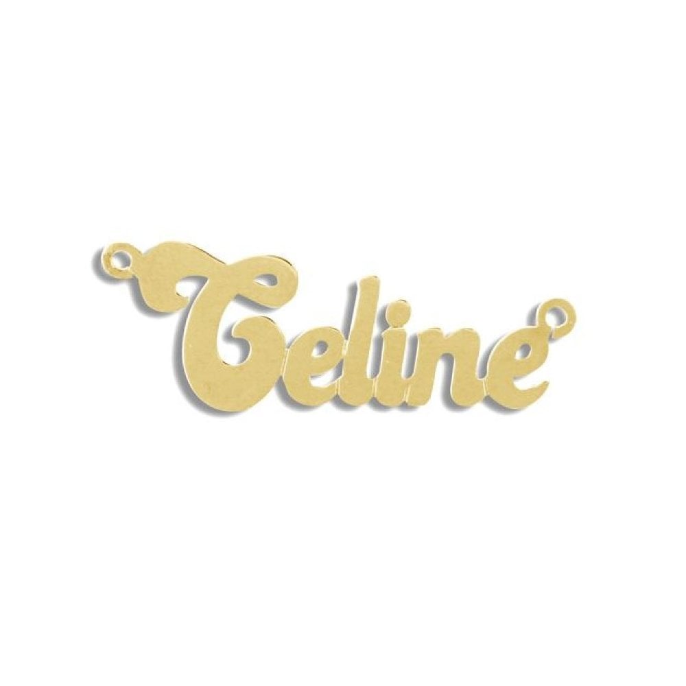 9ct yellow gold name plate