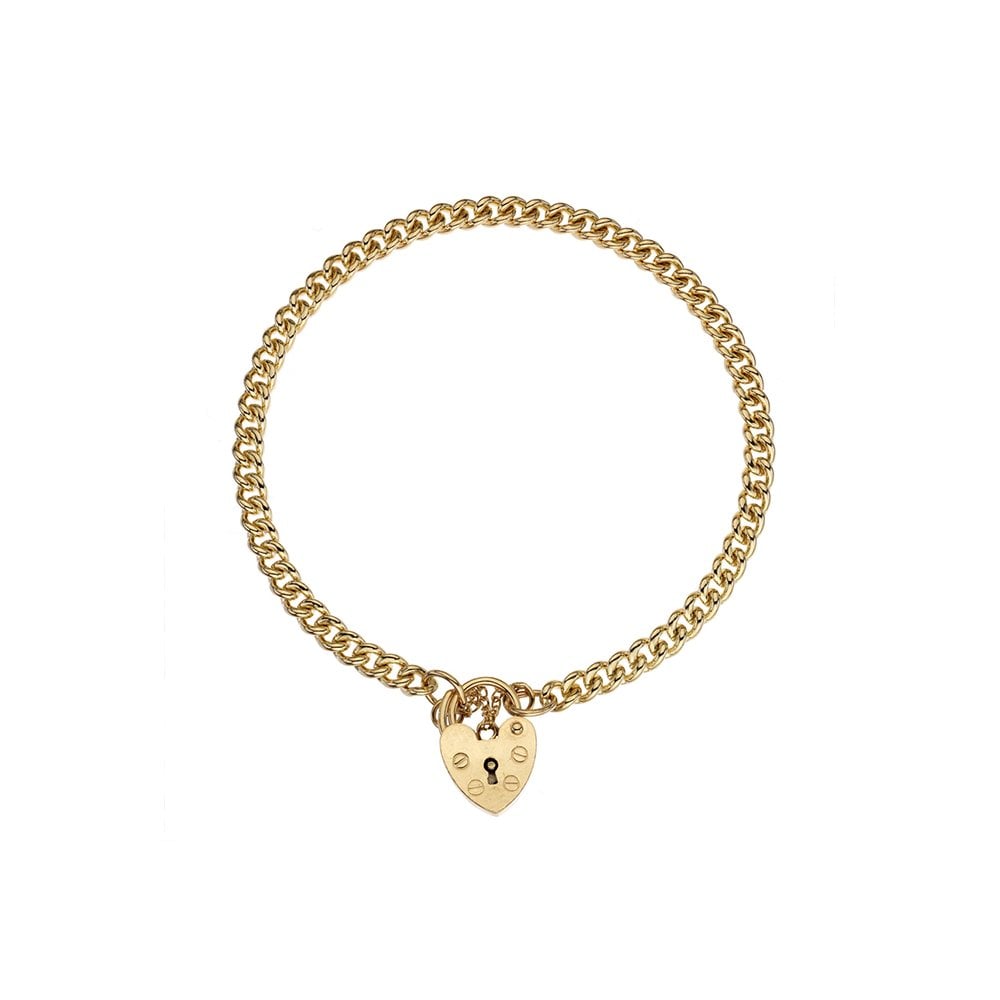 9ct Yellow Gold Curb Charm Bracelet, 4mm