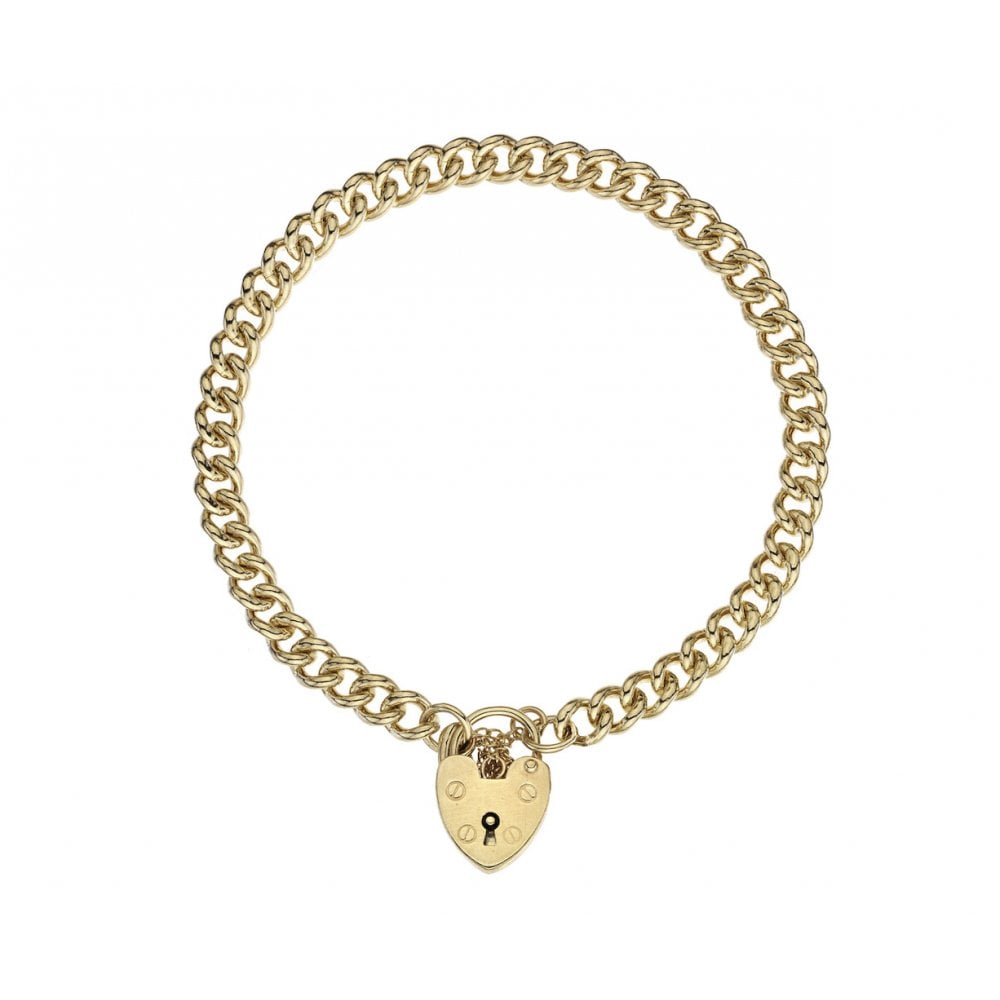 9ct Yellow Gold Curb Charm Bracelet, 5.5mm