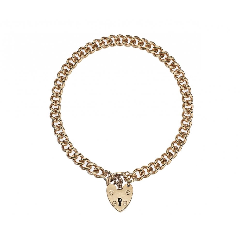 9ct Rose Gold Curb Charm Bracelet, 5.5mm