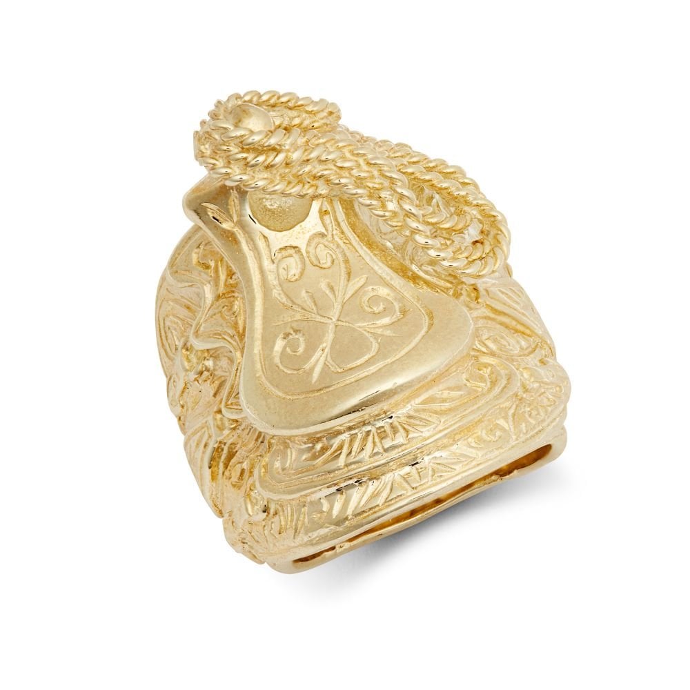 9ct Yellow Gold Heavy Weight Saddle Ring