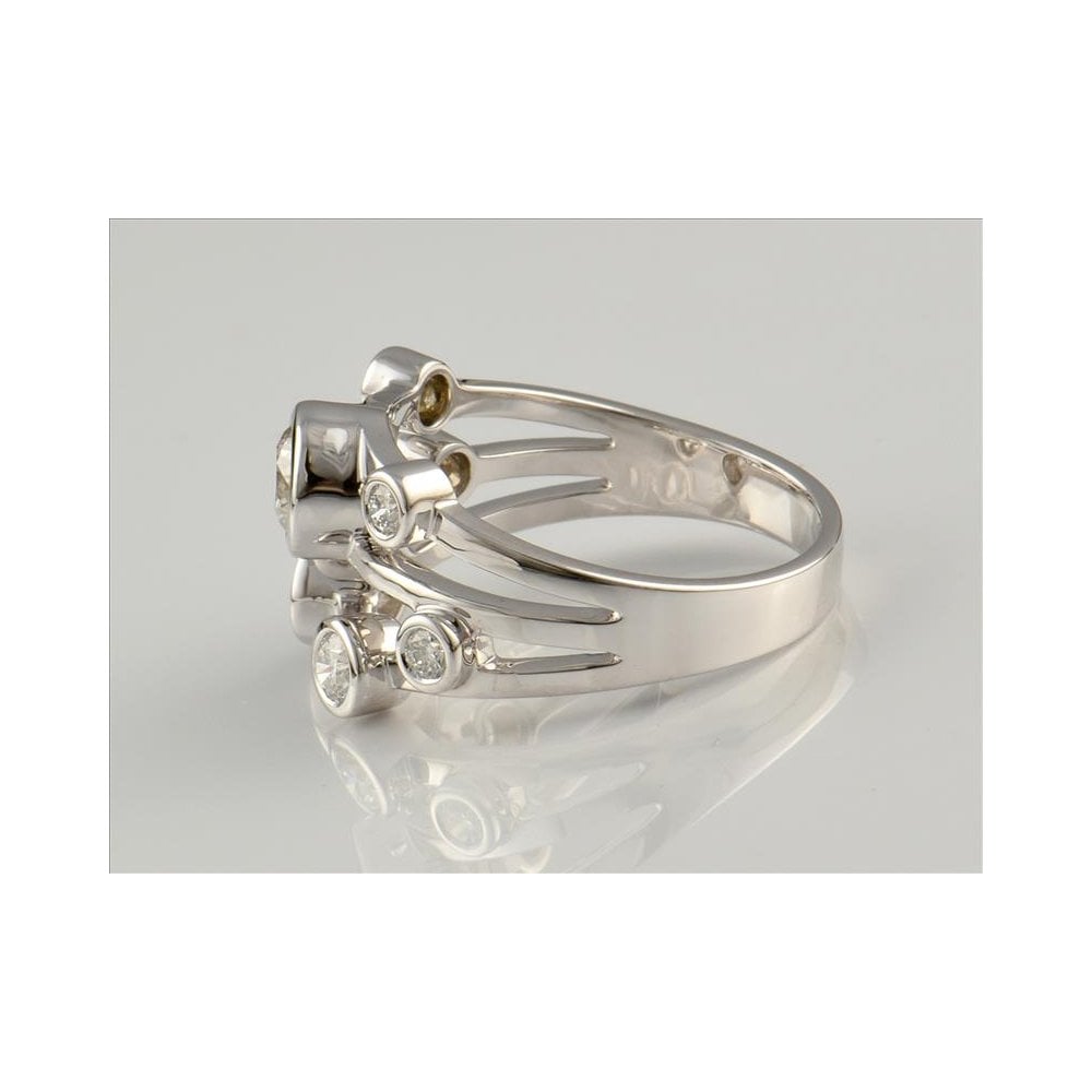 9ct White Gold Certificated Diamond Dress Ring 1.07ct