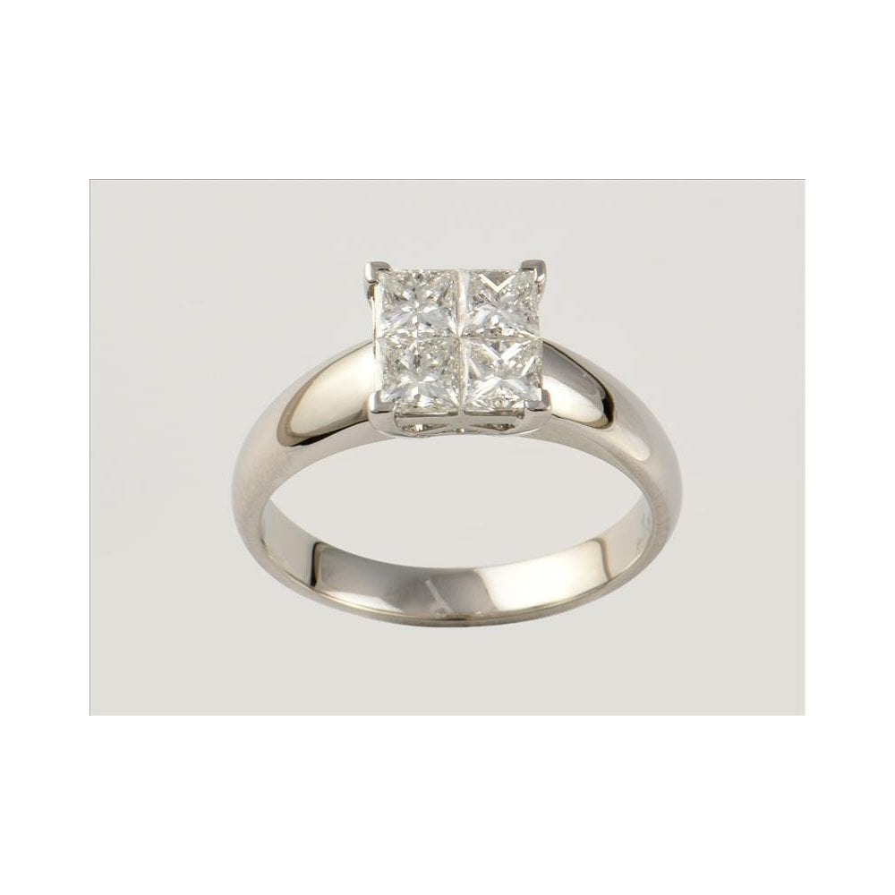 Platinum Invisible Set Diamond Ring 1.05ct