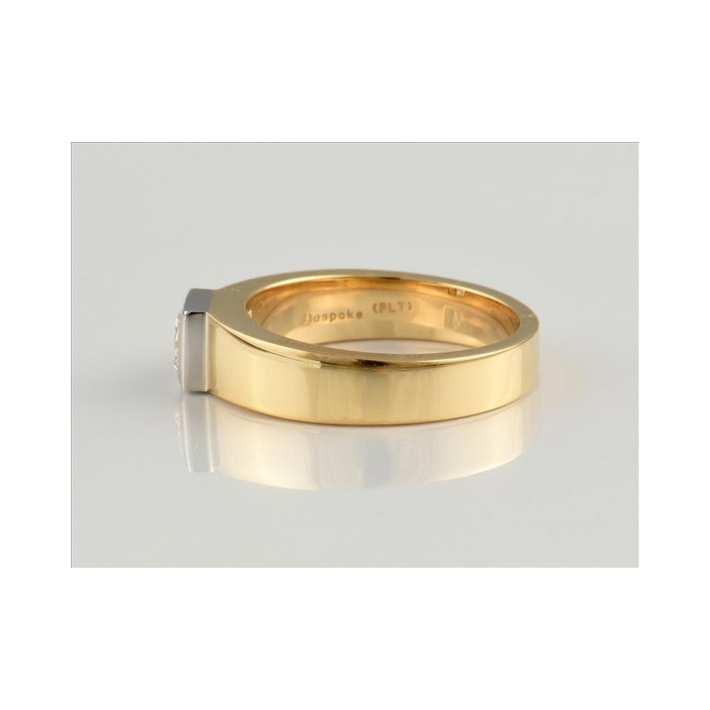 18ct Yellow Gold Certificated Diamond Solitaire Ring With A Platinum Setting 0.41ct