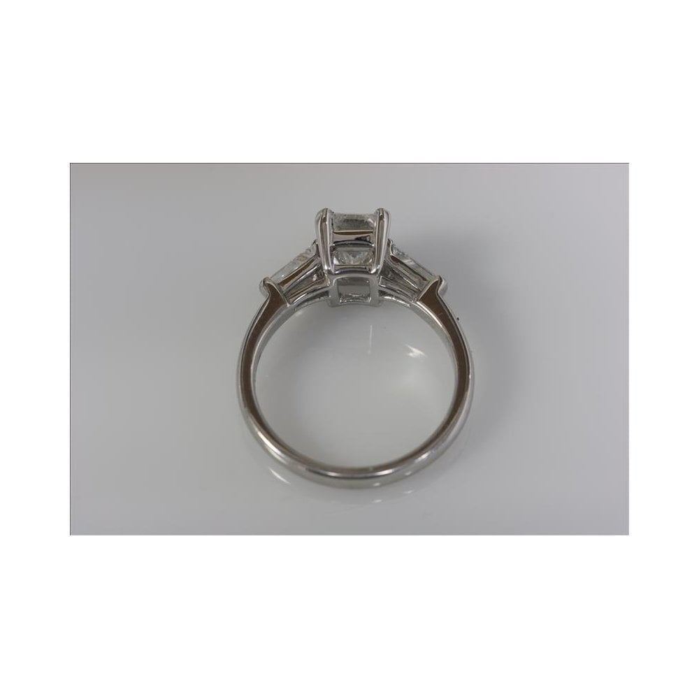 Bespoke 18ct White Gold Certificated Artisan And Natural Diamond Three Stone Ring 1.37ct