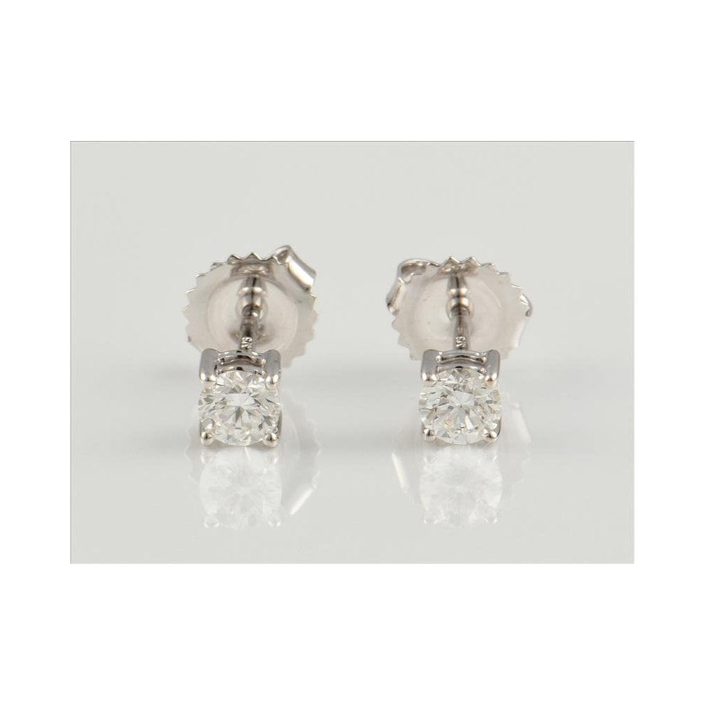 9ct White Gold Artisan Diamond Stud Earrings 0.50ct