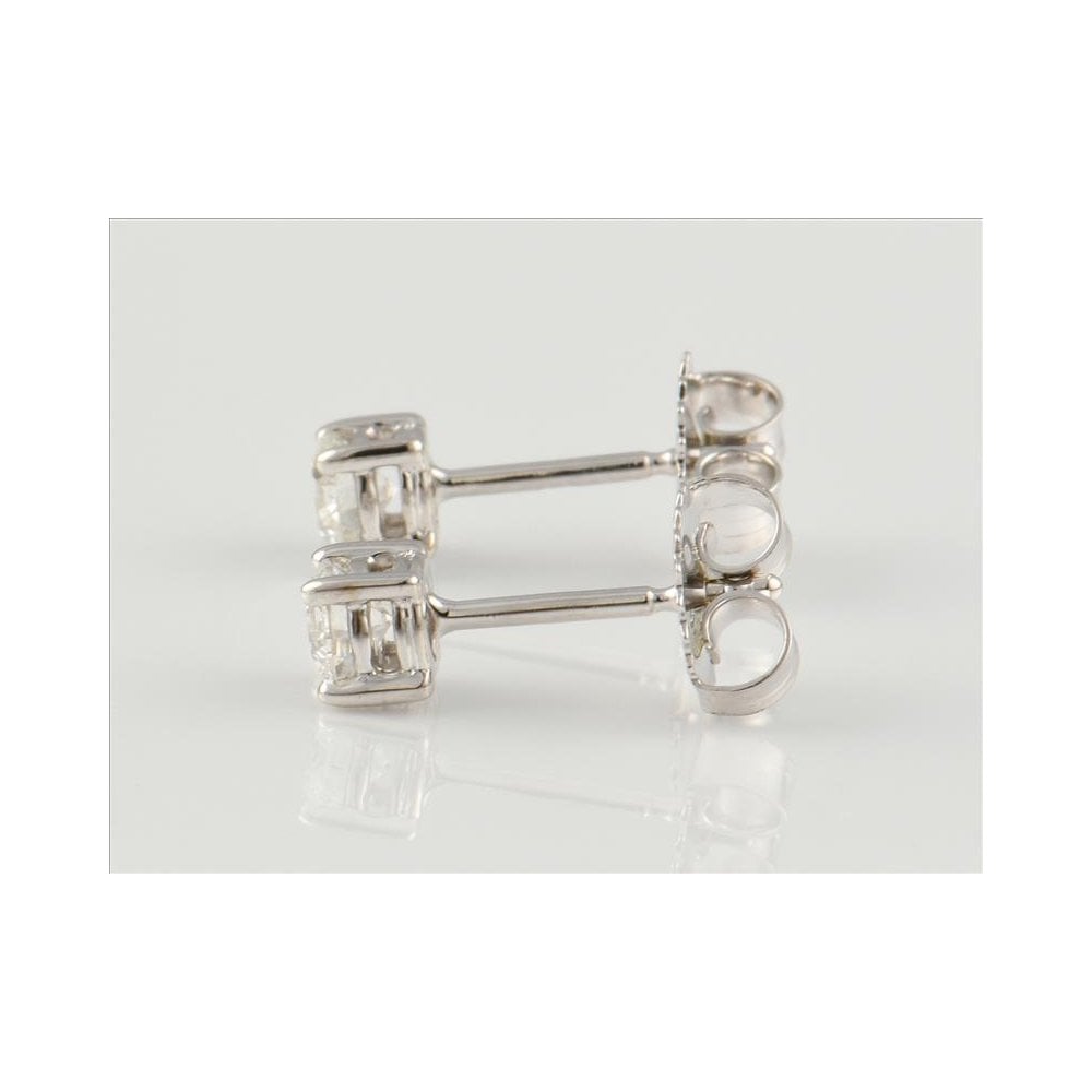 9ct White Gold Artisan Diamond Stud Earrings 0.50ct