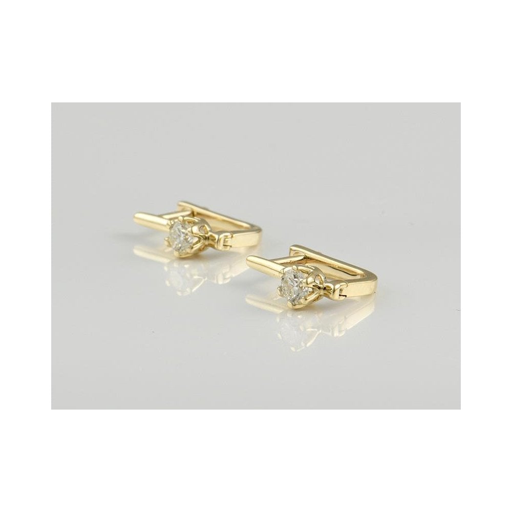 9ct Yellow Gold Hinged Diamond Earrings 0.31ct
