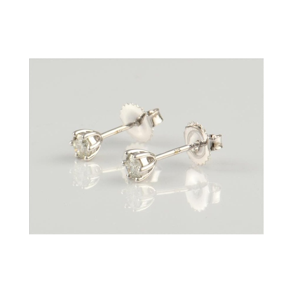 9ct White Gold Diamond Stud Earrings 0.41ct