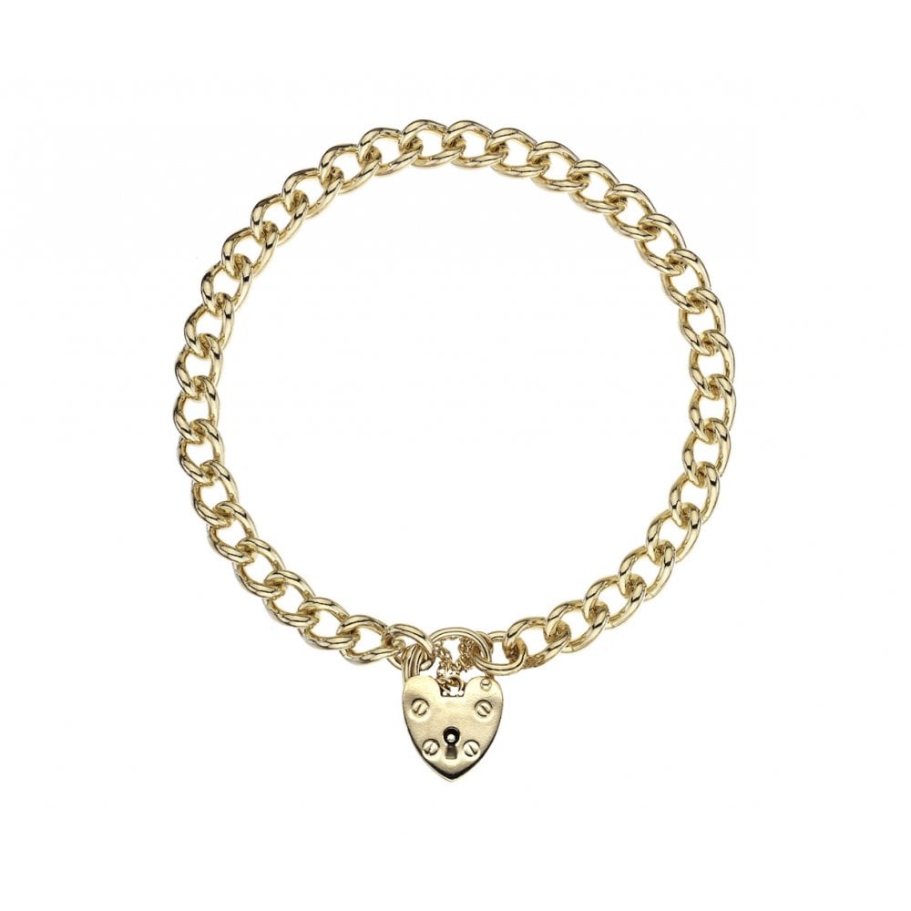 9ct Yellow Gold Curb Charm Bracelet, 6.3mm