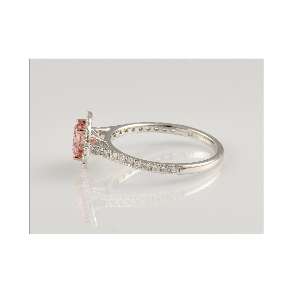 9ct White And Rose Gold IGI Certificated Artisan Diamond Cluster Ring With Diamond Set Shoulders 1.37ct