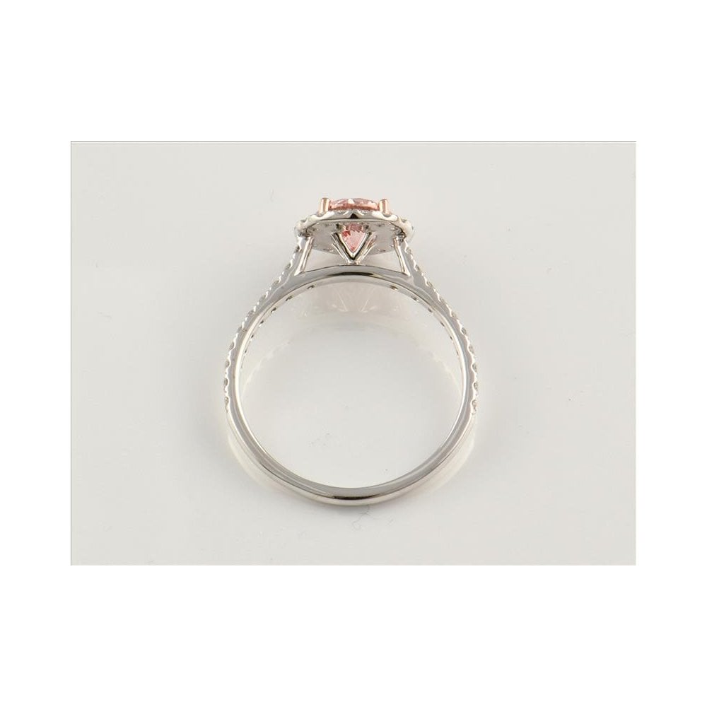 9ct White And Rose Gold IGI Certificated Artisan Diamond Cluster Ring With Diamond Set Shoulders 1.37ct