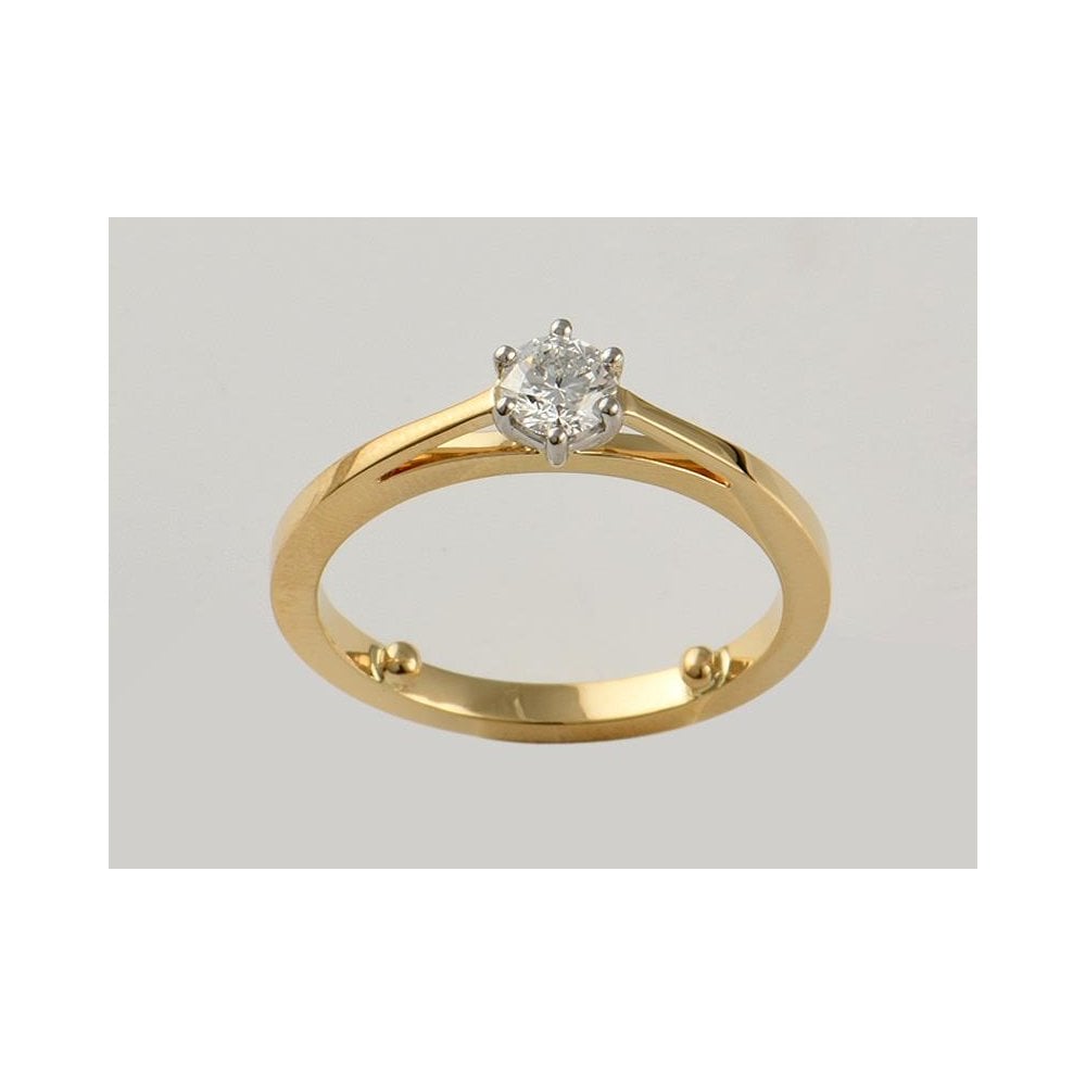 18ct Yellow Gold IGI Certificated Artisan Diamond Solitaire Ring 0.50ct