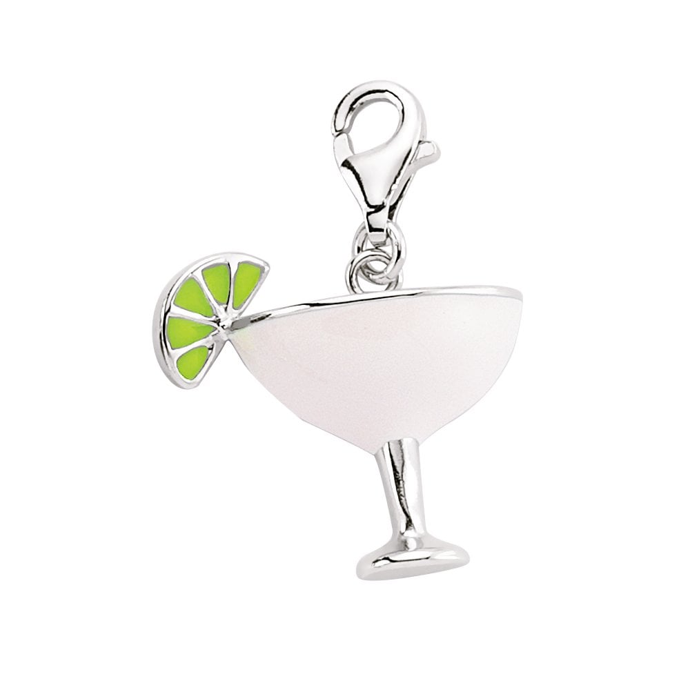 925 Sterling Silver Enamel Cocktail Charm