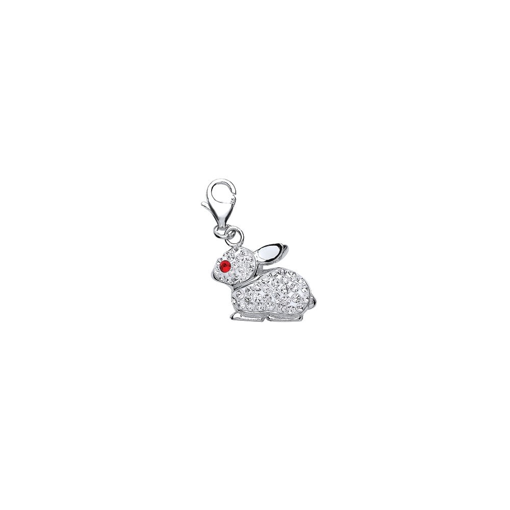 CRYSTAL WHITE RABBIT CHARM