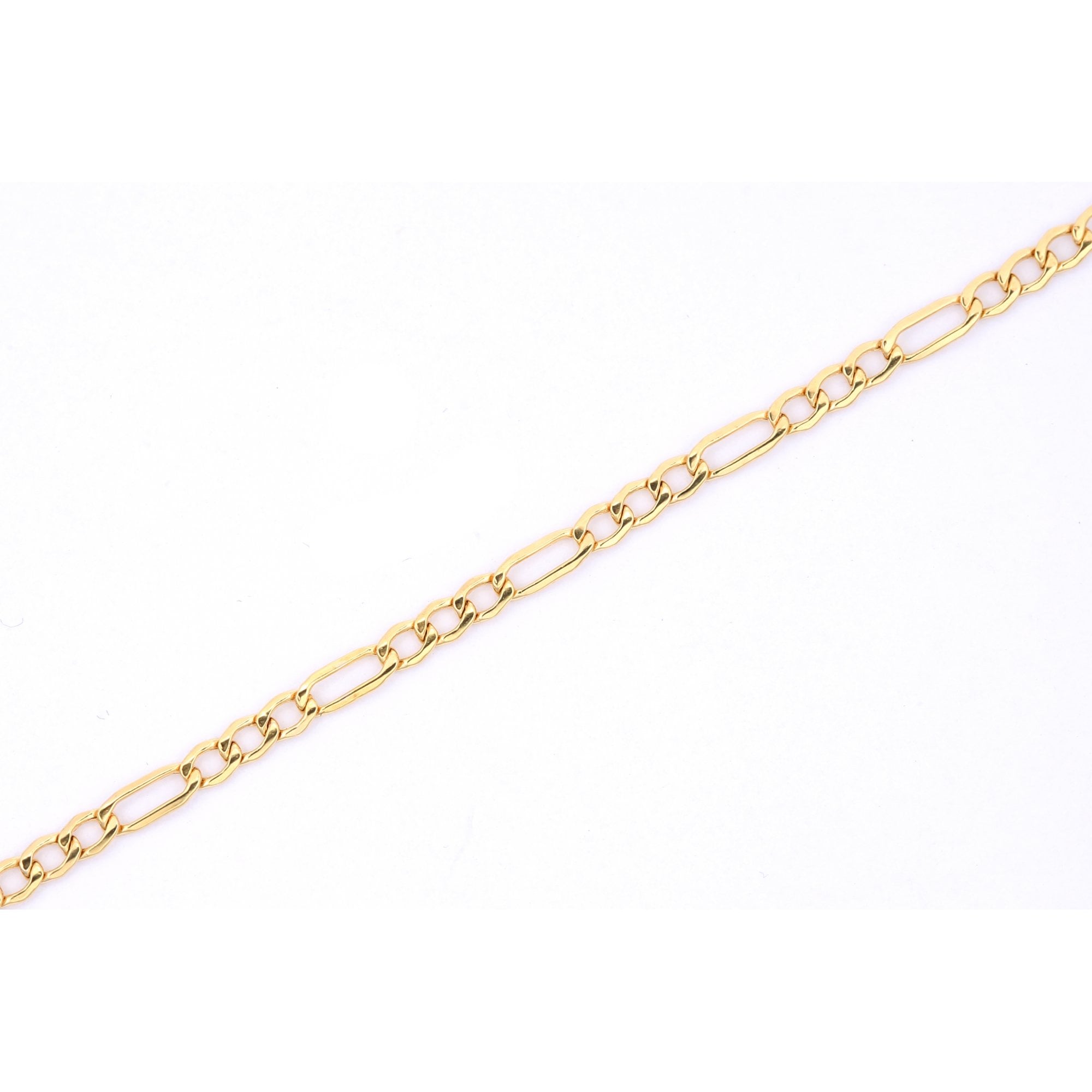 14ct Yellow Gold Figaro Hollow Chain Weight of 2gr and 18 Inch Length By SPARKLD