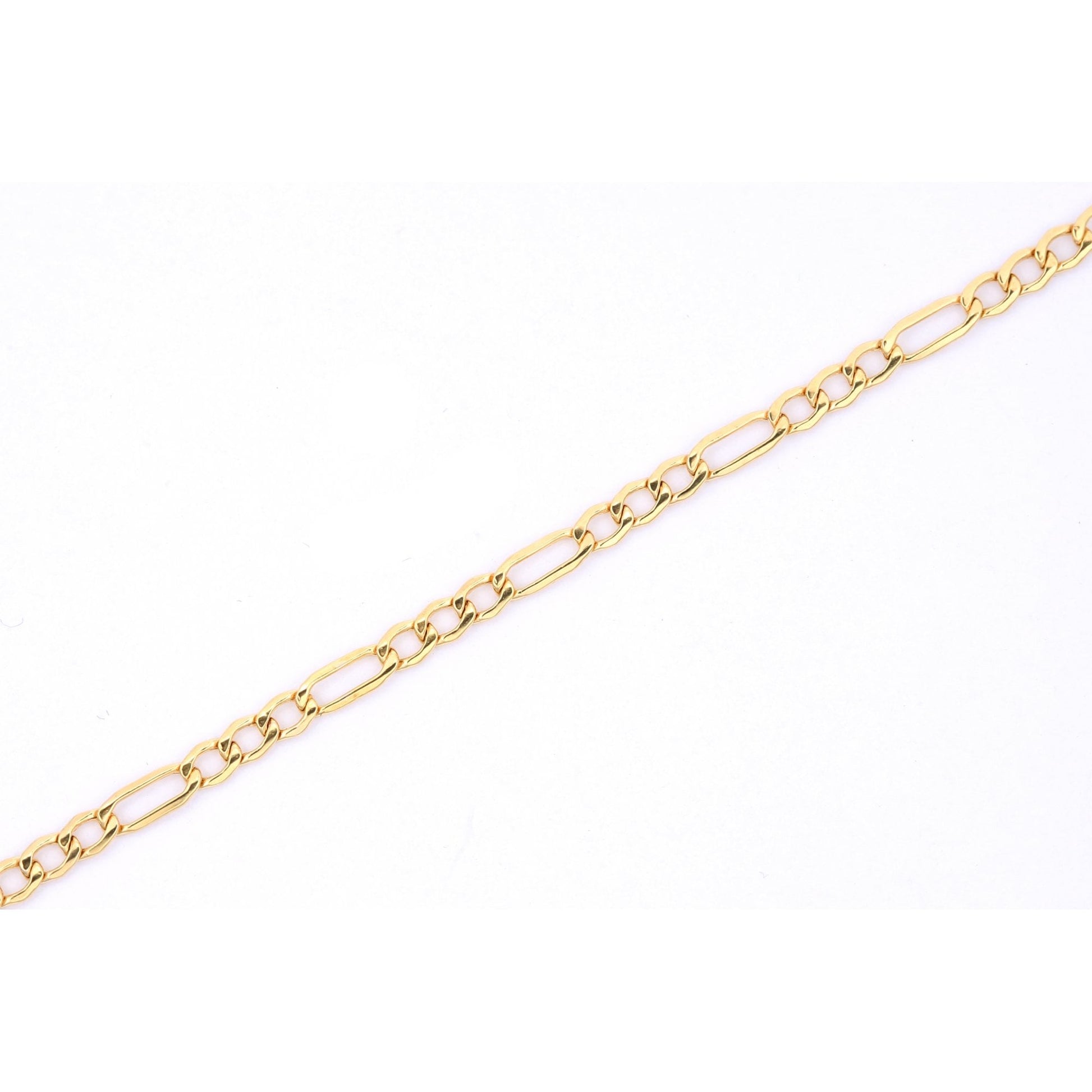 14ct Yellow Gold Figaro Hollow Chain Weight of 2gr and 18 Inch Length By SPARKLD
