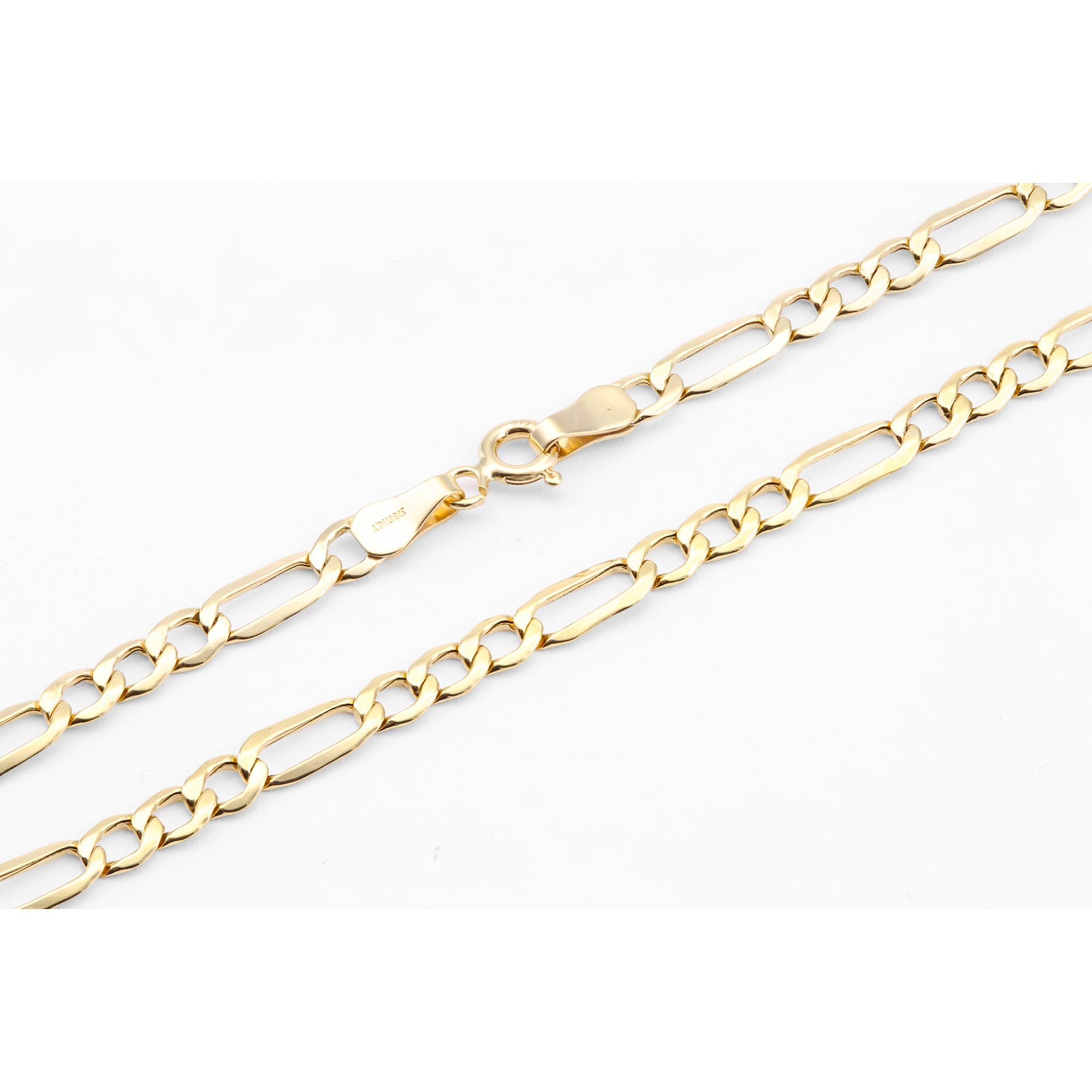 9ct Yellow Gold Figaro Hollow Chain Weight of 4.1gr and 24 Inch Length By SPARKLD