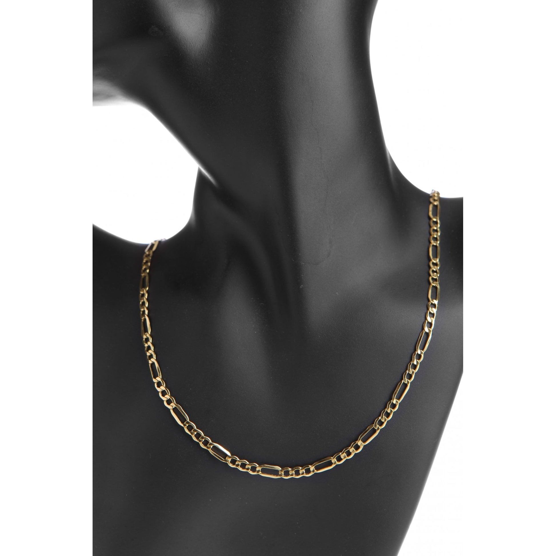 9ct Yellow Gold Figaro Hollow Chain Weight of 4.1gr and 24 Inch Length By SPARKLD