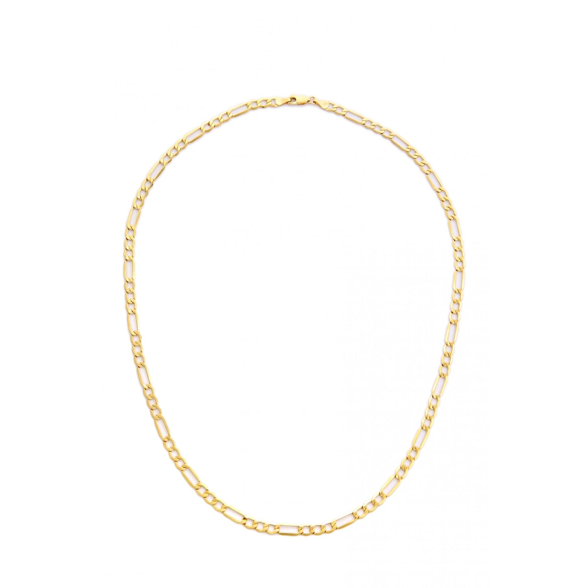 9ct Yellow Gold Figaro Hollow Bracelet of Weight 2.5gr and 7.5 Inch Length By SPARKLD