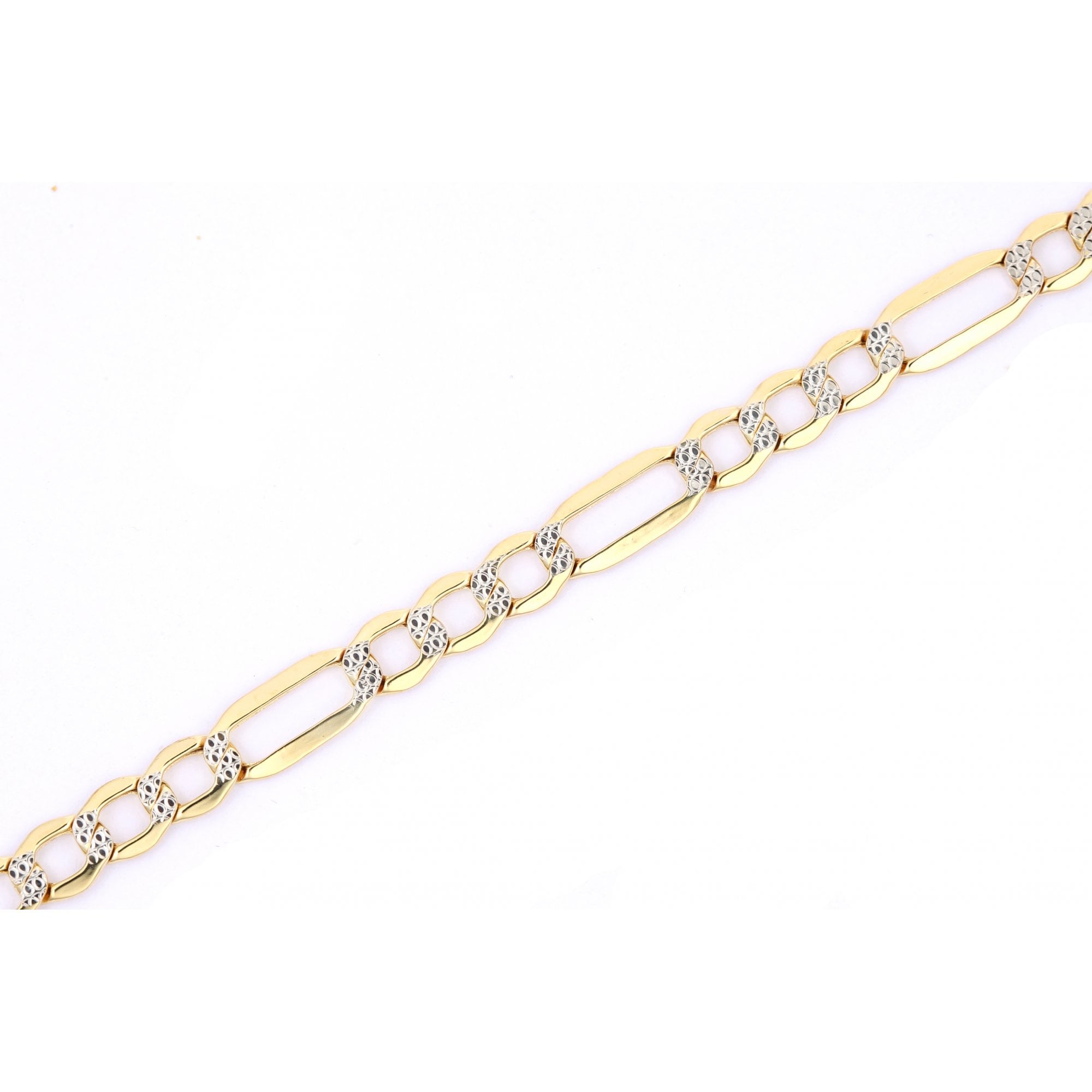 9ct Yellow Gold Figaro Hollow Bracelet of Weight 3.2gr and 7.5 Inch Length By SPARKLD