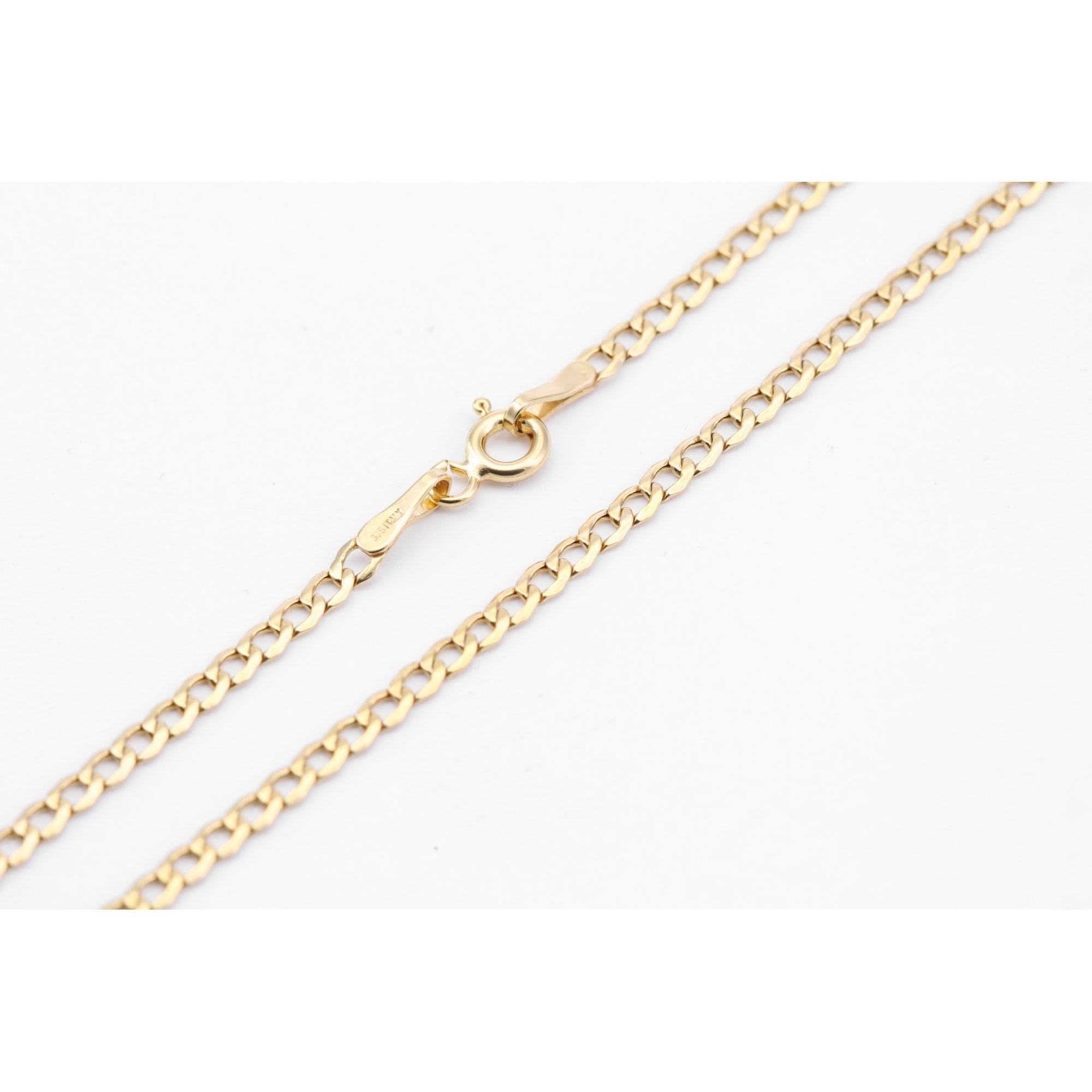 9ct Yellow Gold Hollow Curb Chain Weight of 2.25gr and 20 Inch Length By SPARKLD